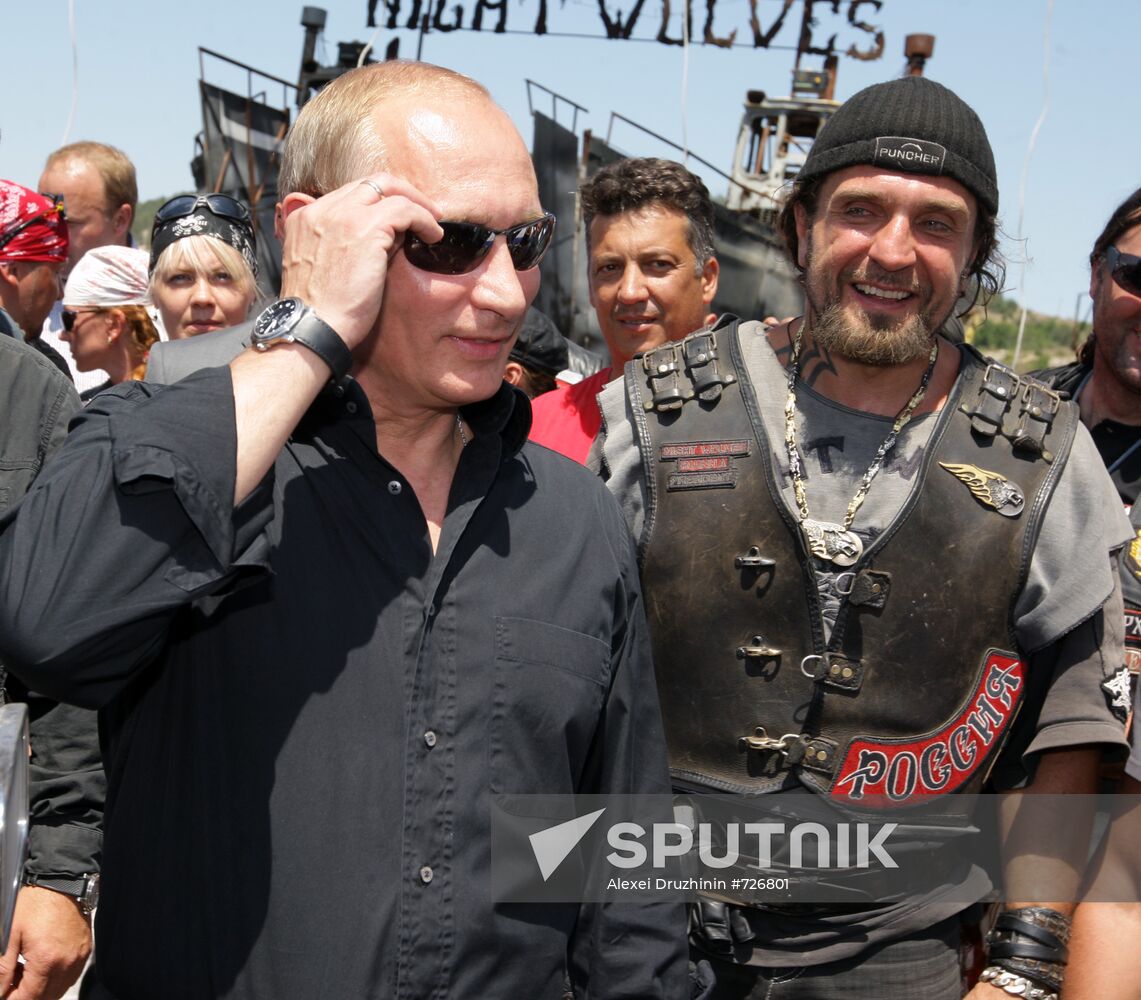 Vladimir Putin attends motorbike show outside Sevastopol