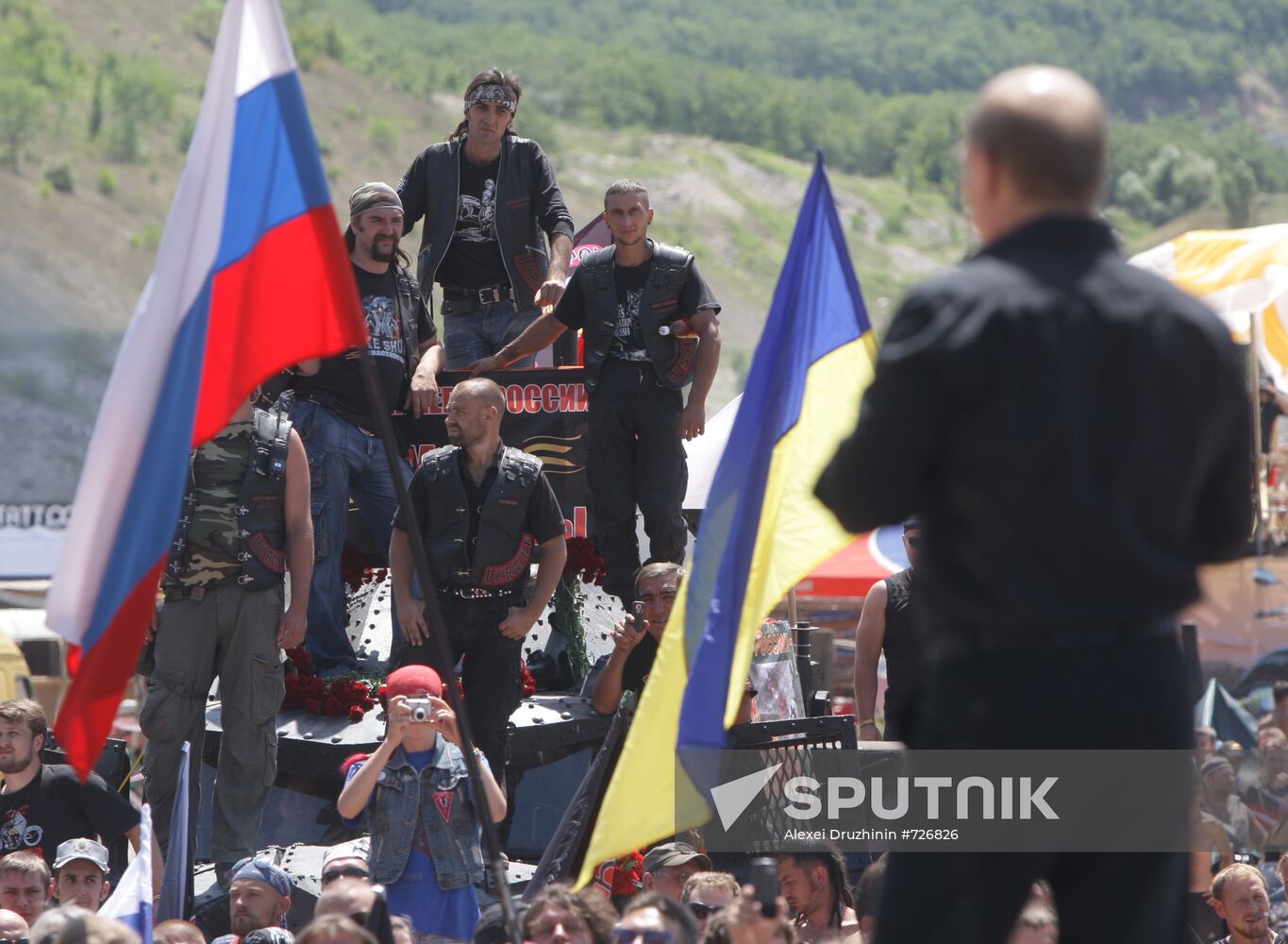 Vladimir Putin attends motorbike show outside Sevastopol