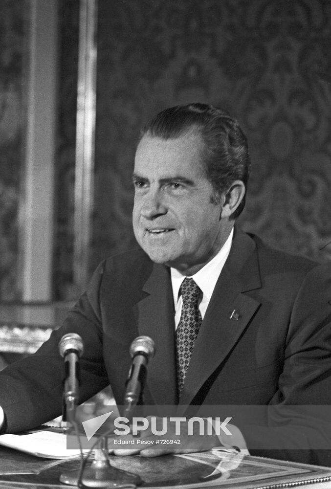 U.S. president Richard Nixon on the visit to the USSR
