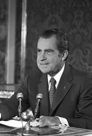 U.S. president Richard Nixon on the visit to the USSR