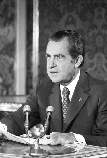 U.S. president Richard Nixon on the visit to the USSR