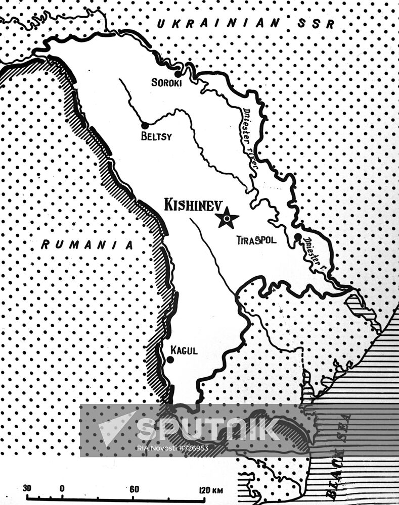 Map of Moldavian SSR