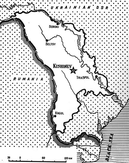 Map of Moldavian SSR