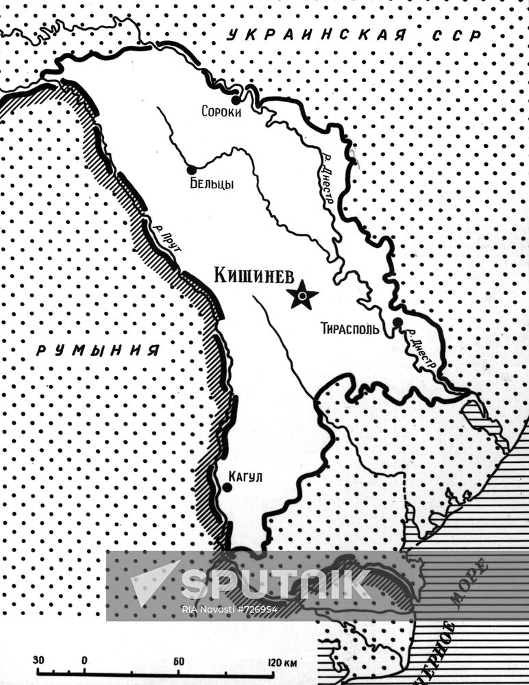 Map of Moldavian SSR