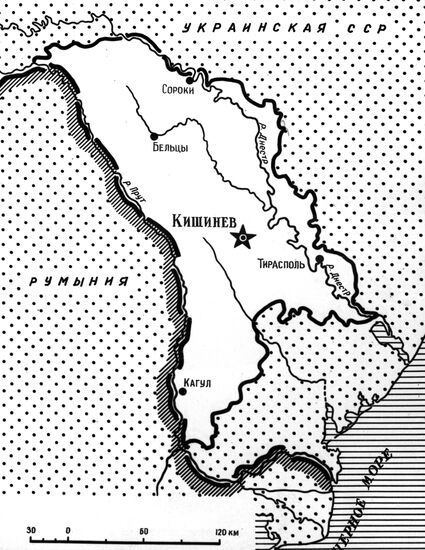 Map of Moldavian SSR