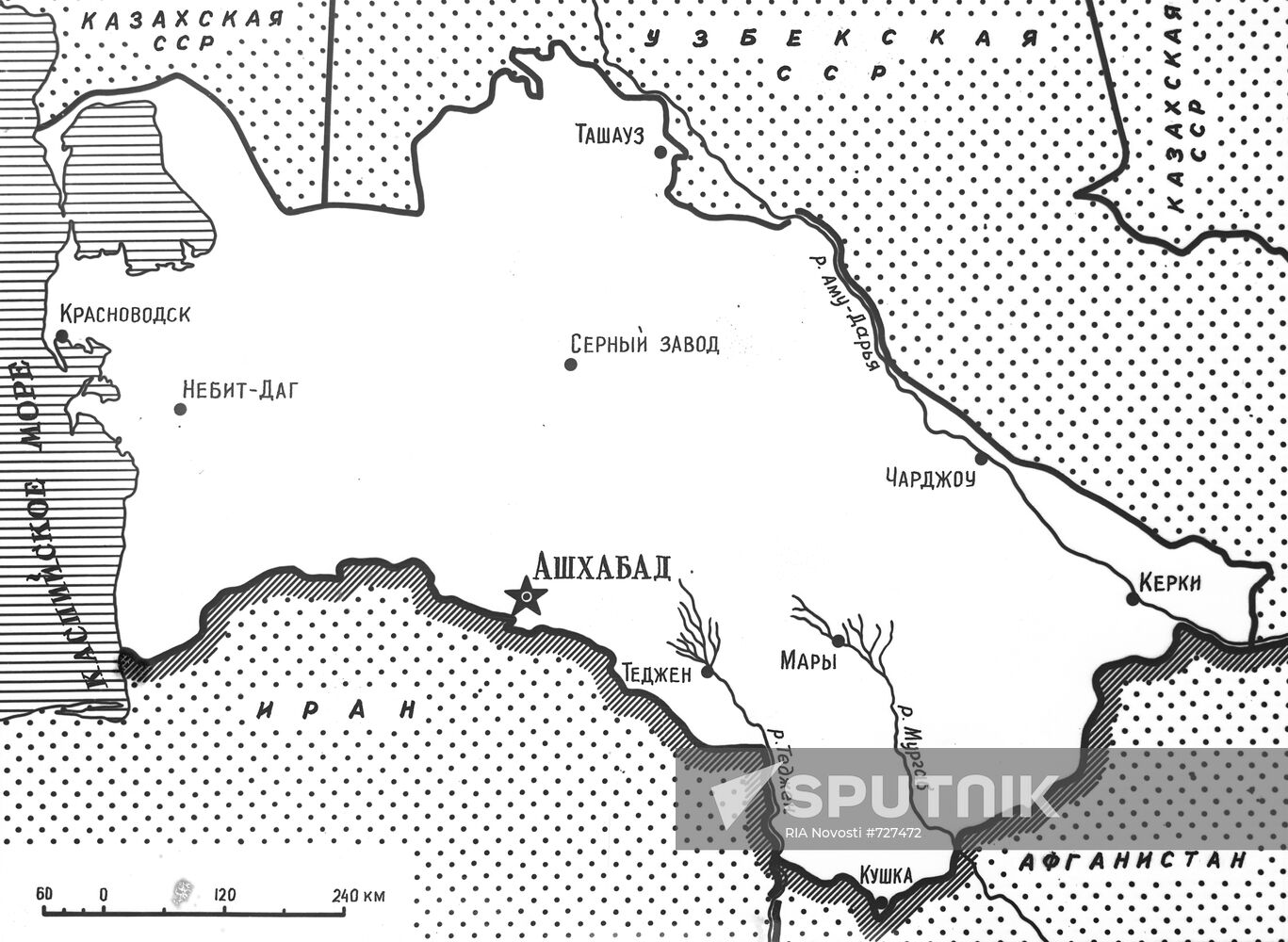 Map of Turkmen SSR