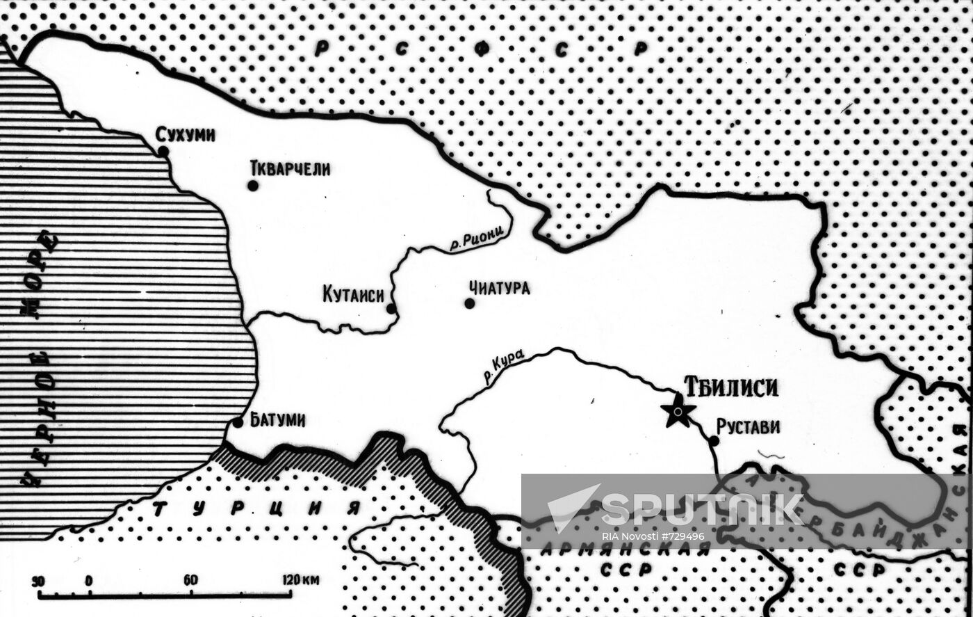 Map of the Georgian SSR