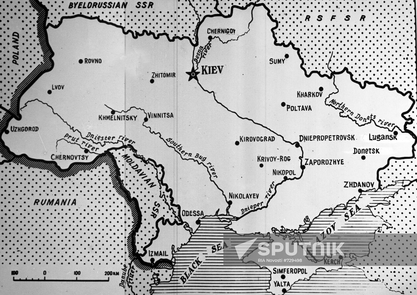 Map of the Ukrainian SSR in English | Sputnik Mediabank