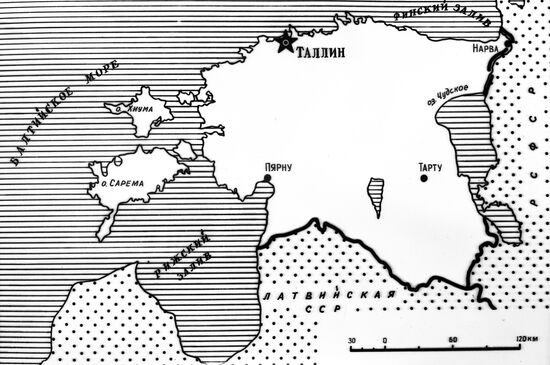 Map of Estonian SSR