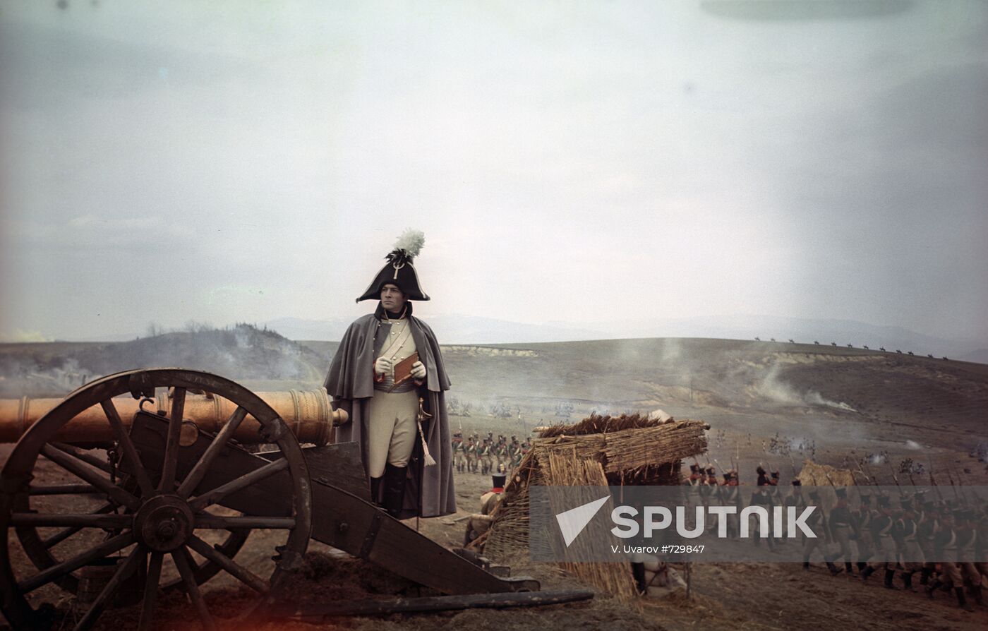 On the set of the movie "War and Peace"