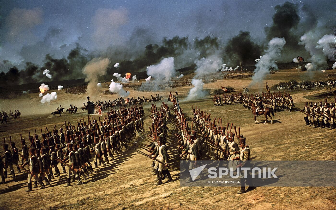 On the set of the movie "War and Peace"