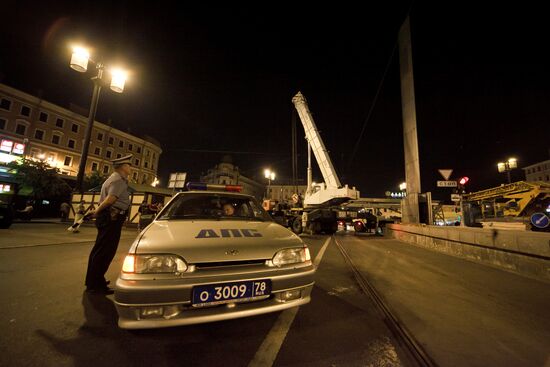 Dismantling of Peace Tower in St. Petersburg