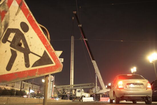 Dismantling of Peace Tower in St. Petersburg