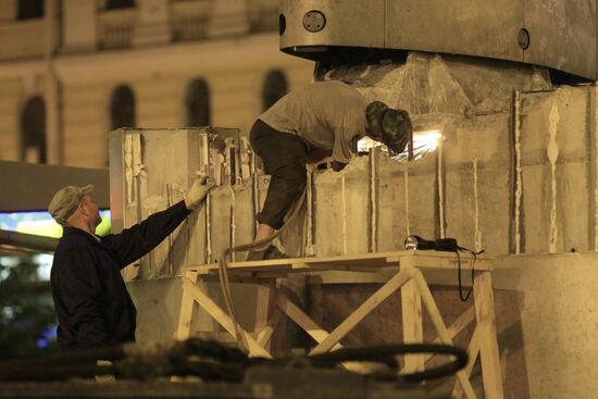 Dismantling of Peace Tower in St. Petersburg