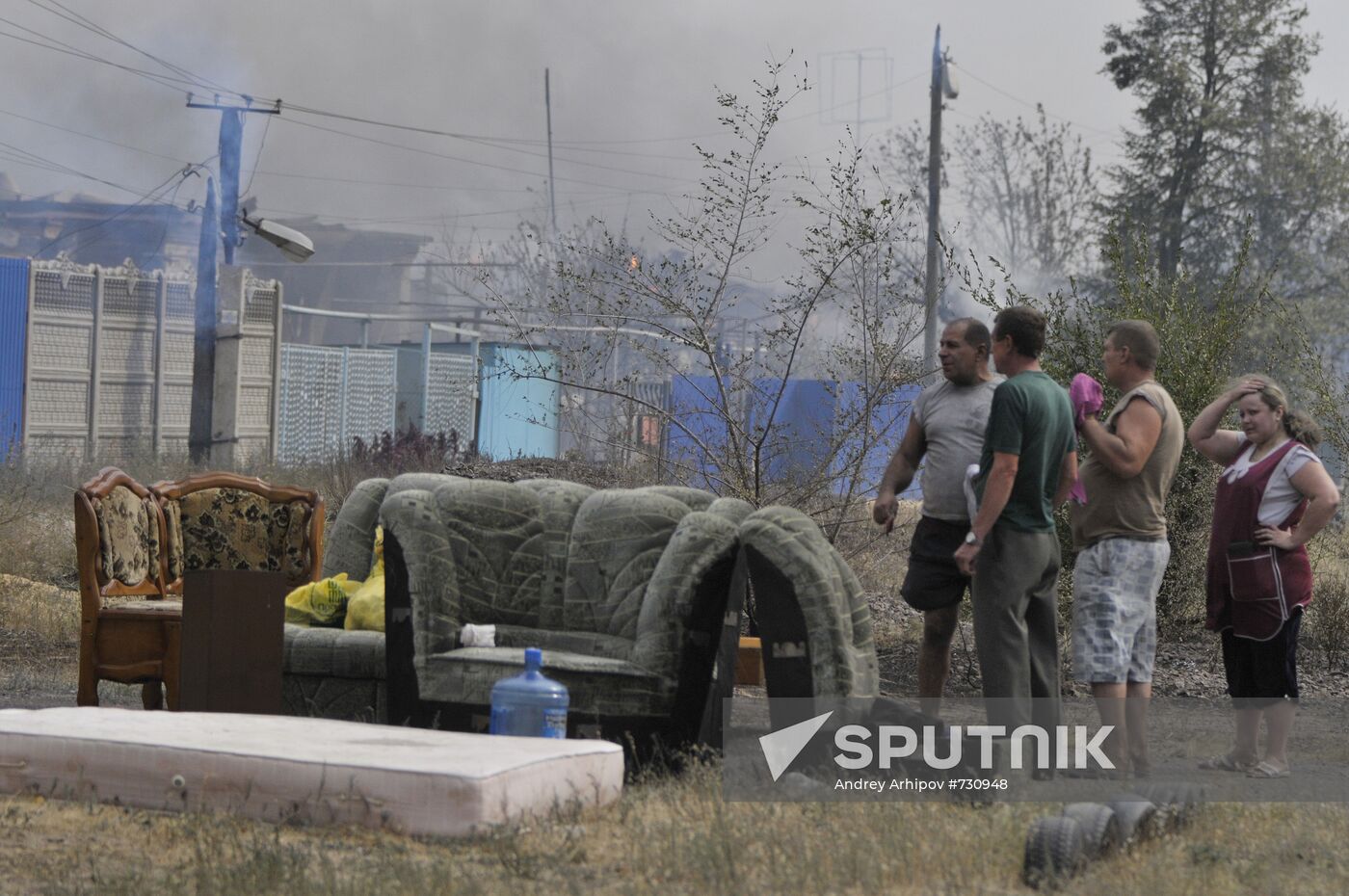 Maslovka village fire aftermath