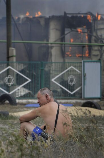 Maslovka village fire aftermath
