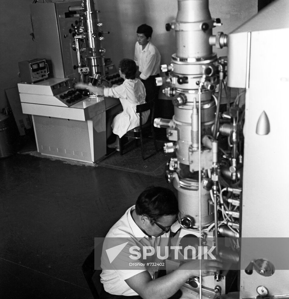 In a laboratory of the Kyrgyz State University