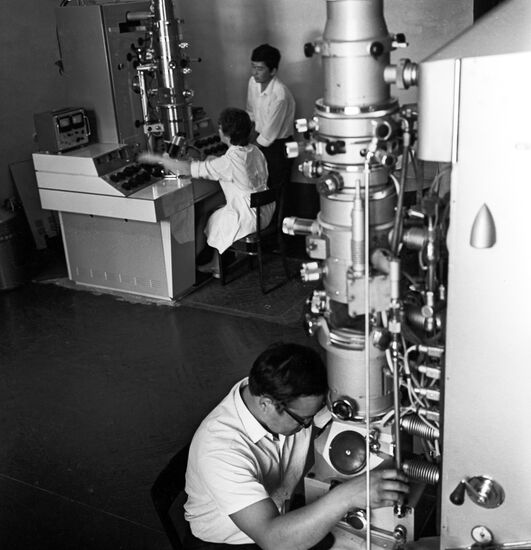 In a laboratory of the Kyrgyz State University