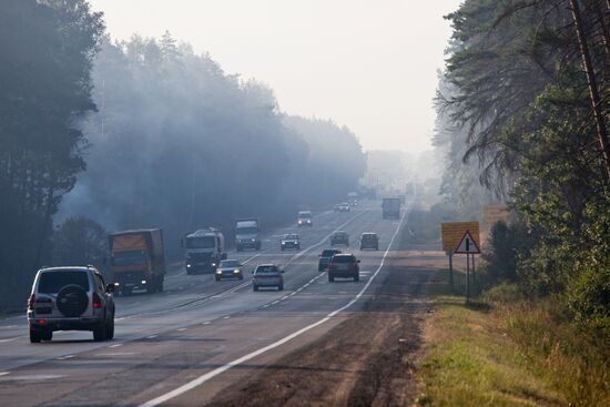 Forest fires in Moscow Region