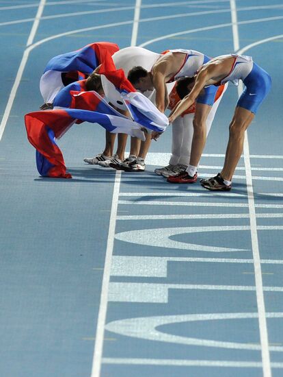 Russian men's national team won 4x400m relay