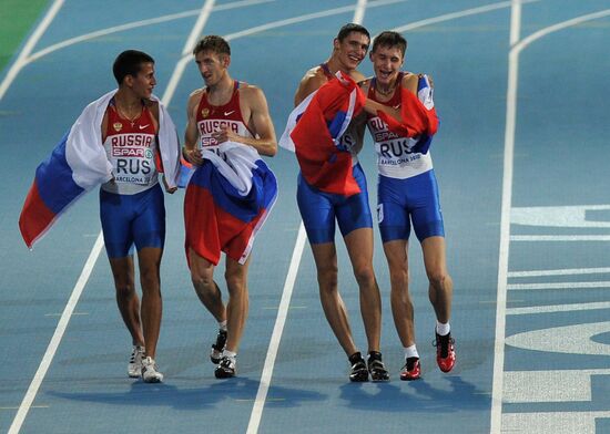 Russian men's national team won 4x400m relay