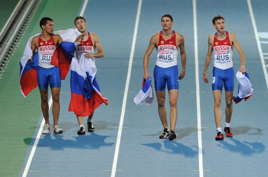 Russian men's national team won 4x400m relay