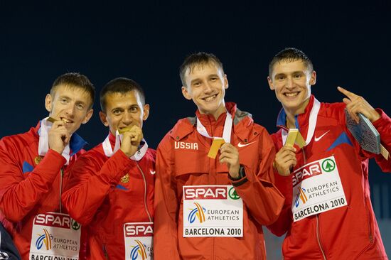 Russian men's national team won 4x400m relay