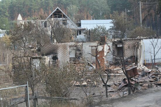 Burnt down house in Shuberskoye village 10 km away from Voronezh