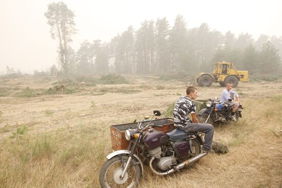 Residents of Vilya village in the Nizhny Novgorod Region