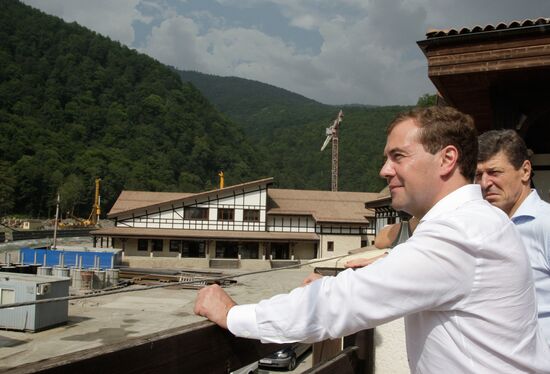 Dmitry Medvedev visits ski resort under construction