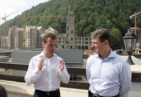 Dmitry Medvedev visits ski resort under construction