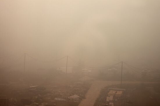 Smoke over Moscow Region