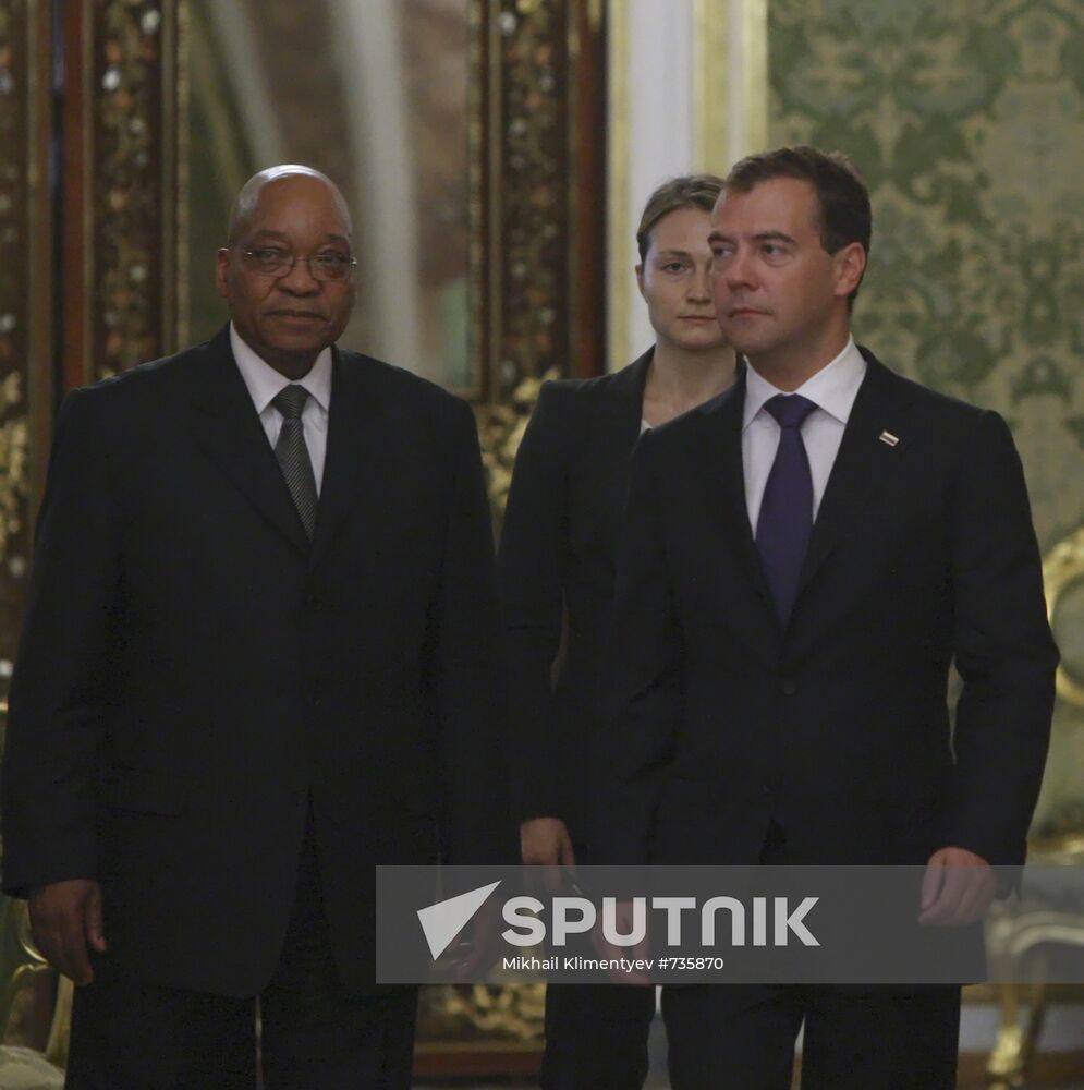 Dmitry Medvedev meets with Jacob Zuma