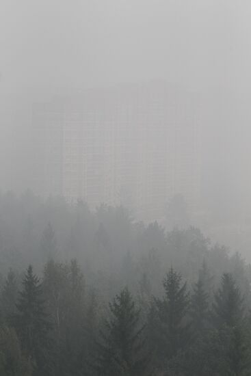 Smoke from wildfires in Troitsk