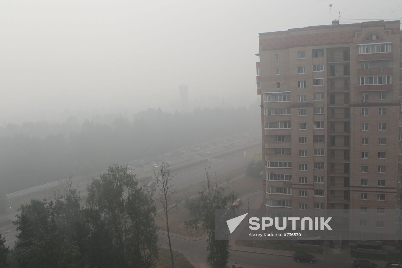 Smoke from wildfires in Troitsk