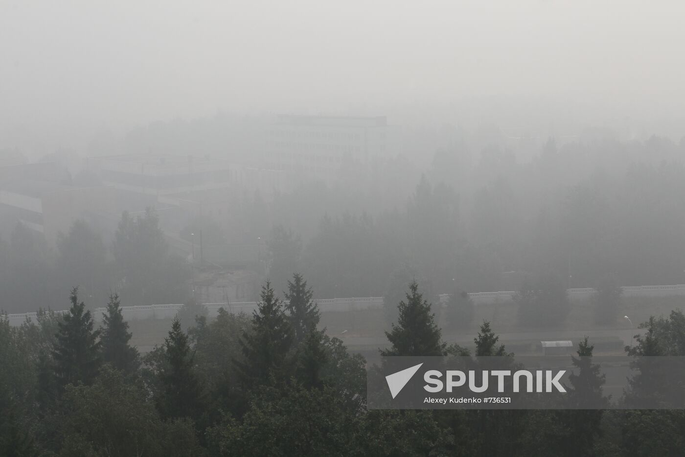 Smoke from wildfires in Troitsk