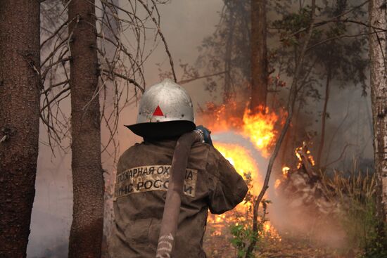 Firemen smother fire in Orekhovo-Zuyevo, Moscow region