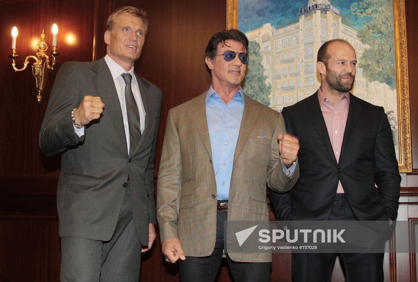 Dolph Lundgren, Sylvester Stallone and Jason Statham