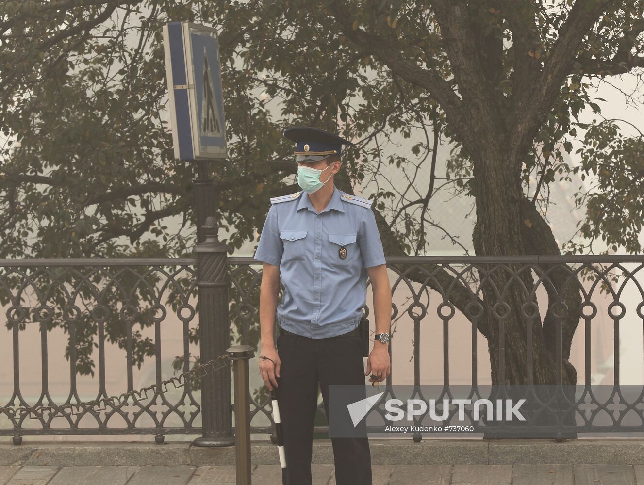 Road traffic inspector on the territory of the Moscow Kremlin