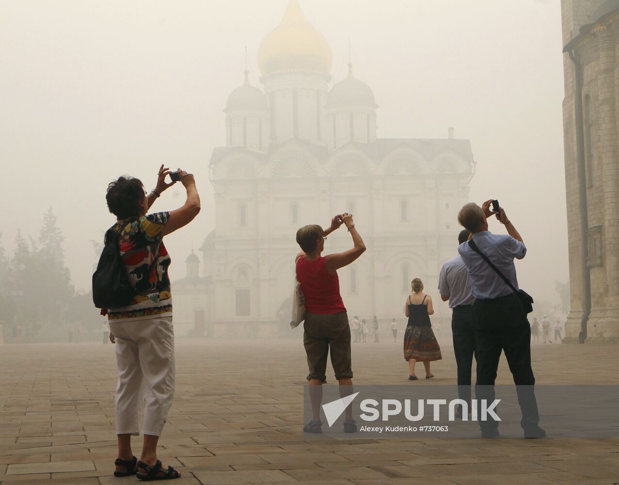 Tourists in Moscow Kremlin