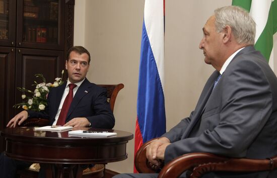Dmitry Medvedev visiting Abkhazia