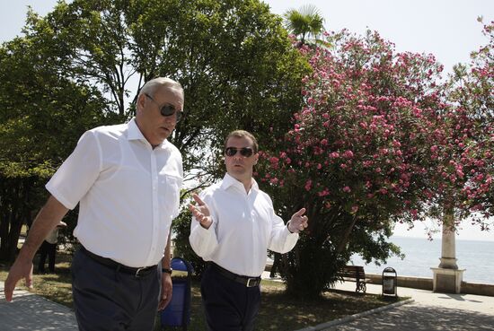 Dmitry Medvedev visiting Abkhazia