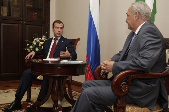 Dmitry Medvedev visiting Abkhazia
