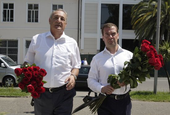 Dmitry Medvedev visiting Abkhazia
