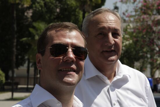 Dmitry Medvedev visiting Abkhazia