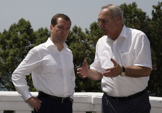 Dmitry Medvedev visiting Abkhazia