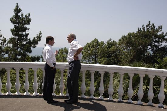 Dmitry Medvedev visiting Abkhazia