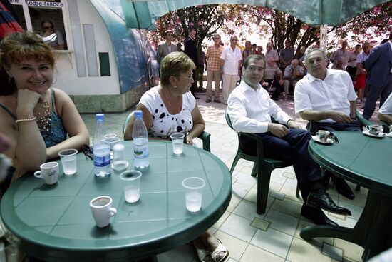 Dmitry Medvedev visiting Abkhazia