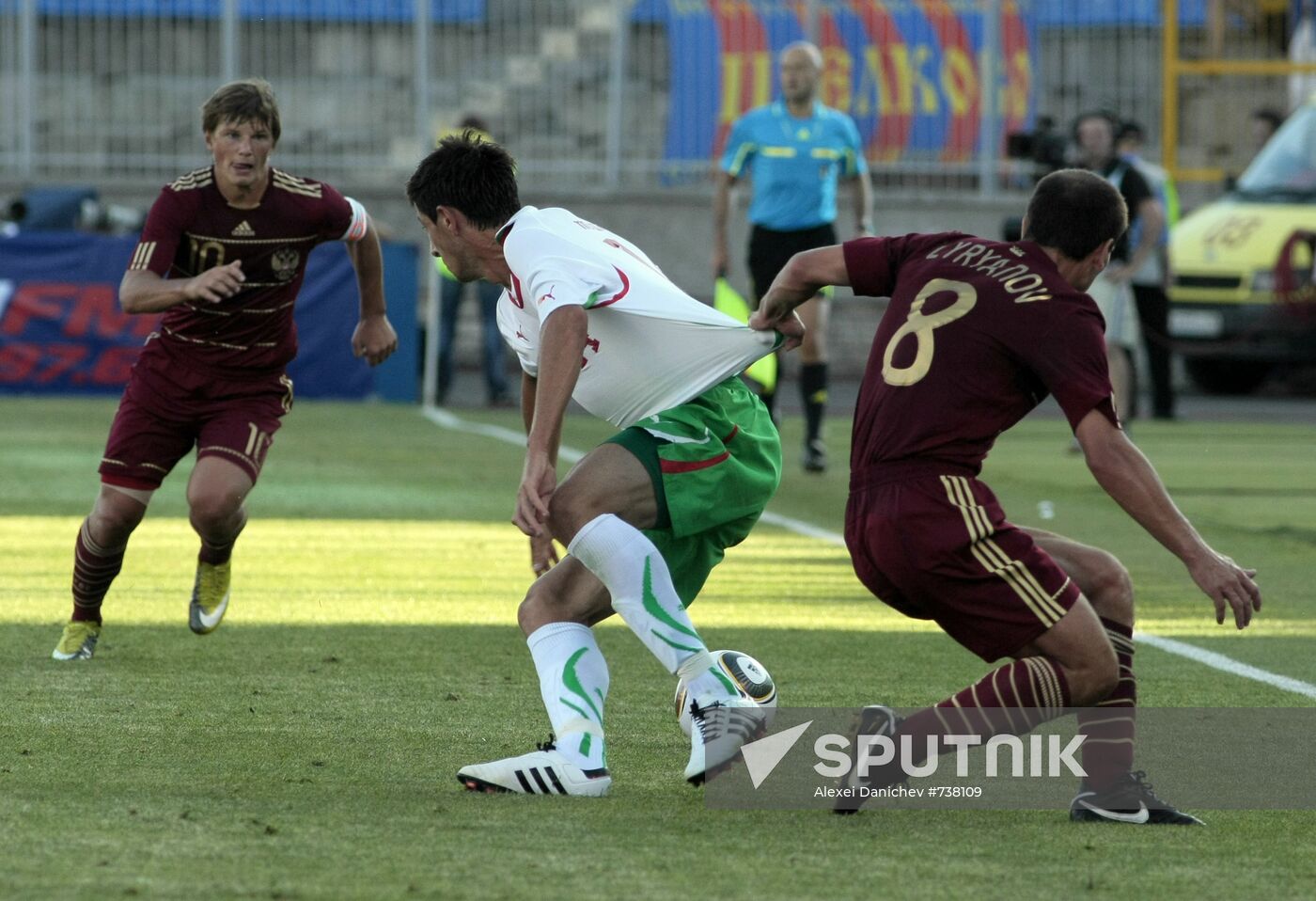 Football friendly match Russia vs. Bulgaria