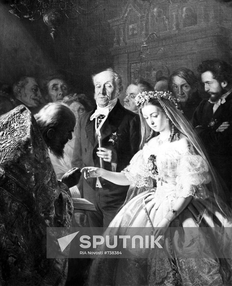 "The Unequal Marriage" by Vasily Pukirev, reproduction